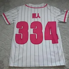 Magnetic 334 ベースボールシャツ Lサイズ ピンストライプ ピンク