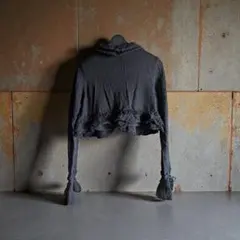 Pink House フリル付きブラックカーディガン ボレロ