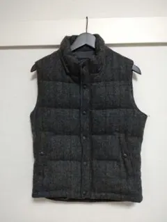 【UNION　STATION】（美品）ツイード生地ダウンベスト（Mサイズ）