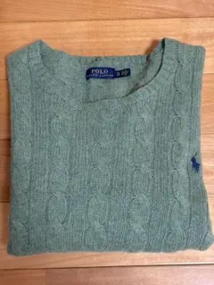 POLO RALPH LAUREN ケーブル編み ニット カシミア入り グリーン