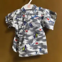 サメ柄 甚平 サイズ80 綿100%