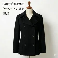 美品★ LAUTREAMONT アンゴラ混 ピーコート 黒 3 L相当 日本製のサムネイル