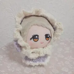 ちびぐるみ ぬい服 ヘッドドレス ワンピースセット 紫色 パープル