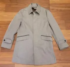 スタンドカラーコート グレー M 比翼仕立て