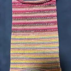 カラフルストライプニットマフラー(腹巻き帽子)