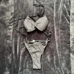 シルバー グリッター ビキニ セパレート