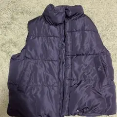 ネイビー ダウンベスト ノーカラー