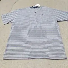 KANGOL ストライプ Vネック Tシャツ 胸ポケット付き Ｌサイズ