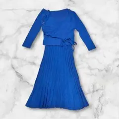 【リリアンカラット】長袖 ニット ワンピース ワンショルダー　ビスチェ　オシャレ