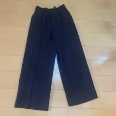 ダークグレー ワイドパンツ ハイウエスト
