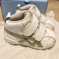 アシックススクスク ベビーシューズ 14.5cm ホワイト/ゴールド 星柄