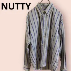 訳ありNUTTY ブルーストライプシャツ綿100/F