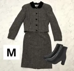 【最終値下げ】美品 チェック柄セットアップ ツイード ジャケット スカート M