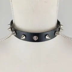 ①チョーカー スタッズ 黒 ブラック
