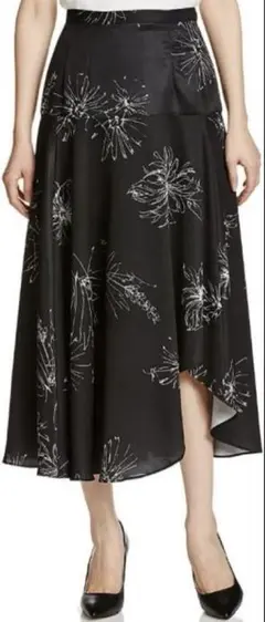 ROYAL PARTY　アシンメトリー　ブラック　花柄スカート　F