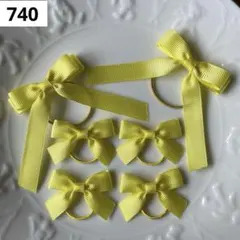 【740】　イエロー　推し活　ミニリボン　リボン　ヘアゴム　キッズ　ベビー