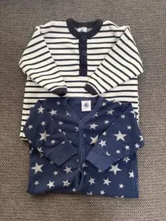 【美品】Petit Bateau ロンパース 2点セット 6m 67cm