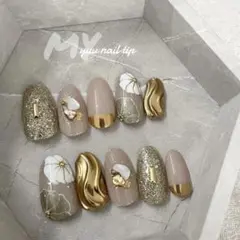 現品】ネイルチップ 付け爪 ニュアンスネイル マグネットネイル 振袖