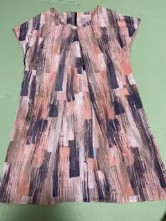 Acienta アシエンタ 抽象的　ストライプ柄　チュニック　ワンピース