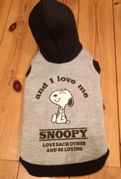 SNOOPY フード付き犬服 グレー 【USED】