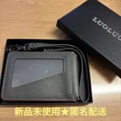 ★LUOLUO 定期入れ パスケース 本革 薄型 バタフライ★新品未使用★