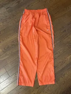 NIKE ナイロンパンツ オレンジ サイドライン