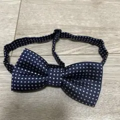 美品！ネイビー 水玉 蝶ネクタイ