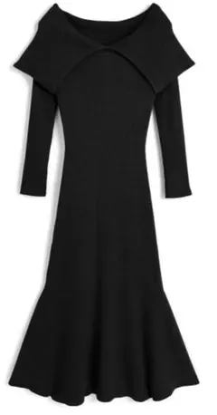 GRL ケープカラーロングニットワンピース