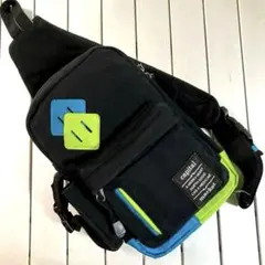 ボディバッグ ワンショルダーバッグ リュック（グリーン×ライトブルー）