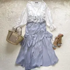 コーデ売り 大人可愛い❤️ 3枚セット ラッフル シアーブラウス 夏コーデ M