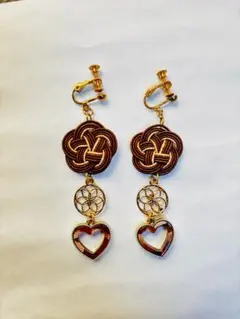 水引イヤリング✨　和風　使用数回