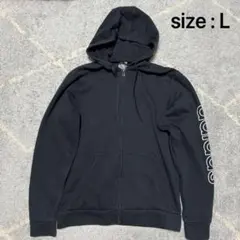 adidas ジップアップパーカー ブラック L
