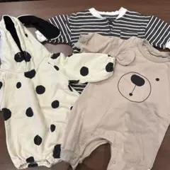 韓国ベビー服♡水玉模様 クマデザイン ボーダー ロンパース ベビー服まとめ売り