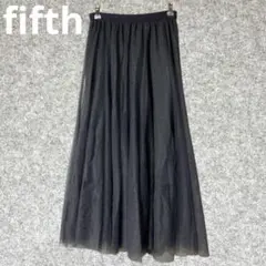 fifth　グレー チュール フレアロングスカート