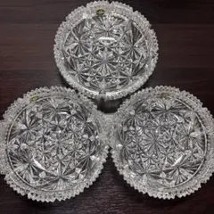 HOYA クリスタル ガラス 鉢 ボール 3点セット 未使用品 美品のサムネイル
