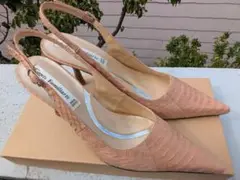 Canis Familiaris 未使用品ピンク ベージュ バックベルトパンプス