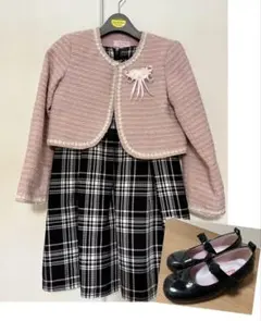 入学式　ワンピース　スーツ　靴付き　女の子　120　マザウェイズ