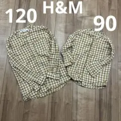 チェックシャツ ボタン イエロー マスタード シャツ チェック 兄弟 姉妹 ペア