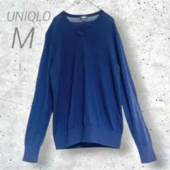 UNIQLO ユニクロ エクストラファインメリノVネックセーター ネイビー M