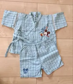 ミッキーマウス 甚平 90cm 水色