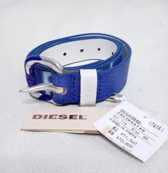【新品未使用】DIESEL ディーゼル レザーベルト ブルー 85cm