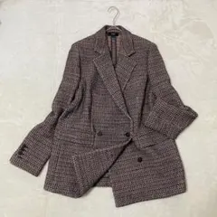 【美品】Theory セオリー ツイード ダブルブレスト ジャケット ストレッチ