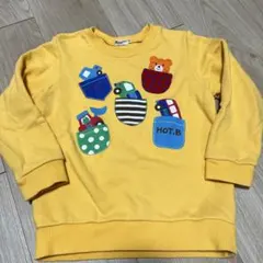 【ミキハウスホットビスケッツ】イエロー トレーナー 100cm