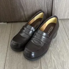 ローファー ブラウン 制服 学生靴 厚底