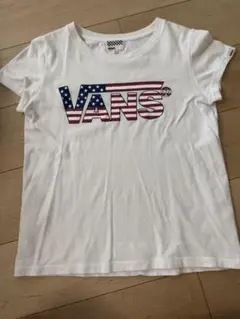 VANS Tシャツ 星条旗ロゴ ホワイト Mサイズ　ムラサキスポーツのサムネイル