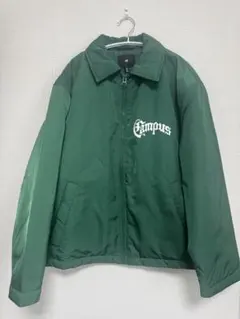 H&M グリーン Campusロゴ ナイロンジャケット