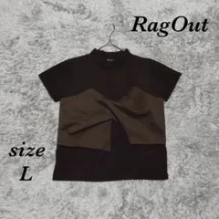 ラグアウト (L) ビスチェ付 Tシャツ 半袖 ドッキング トップス ハイネックのサムネイル