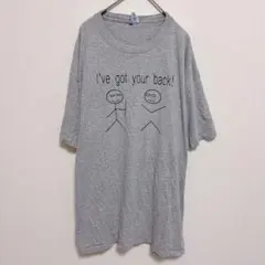 半袖Tシャツ ゆるダボ 人柄 ビッグサイズ XL 灰色 綿 カジュアル トップスのサムネイル