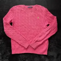 Ralph Lauren ピンク ケーブル編み セーター M
