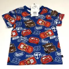 ベビードール カーズ 総柄 Tシャツ ブルー 100cm